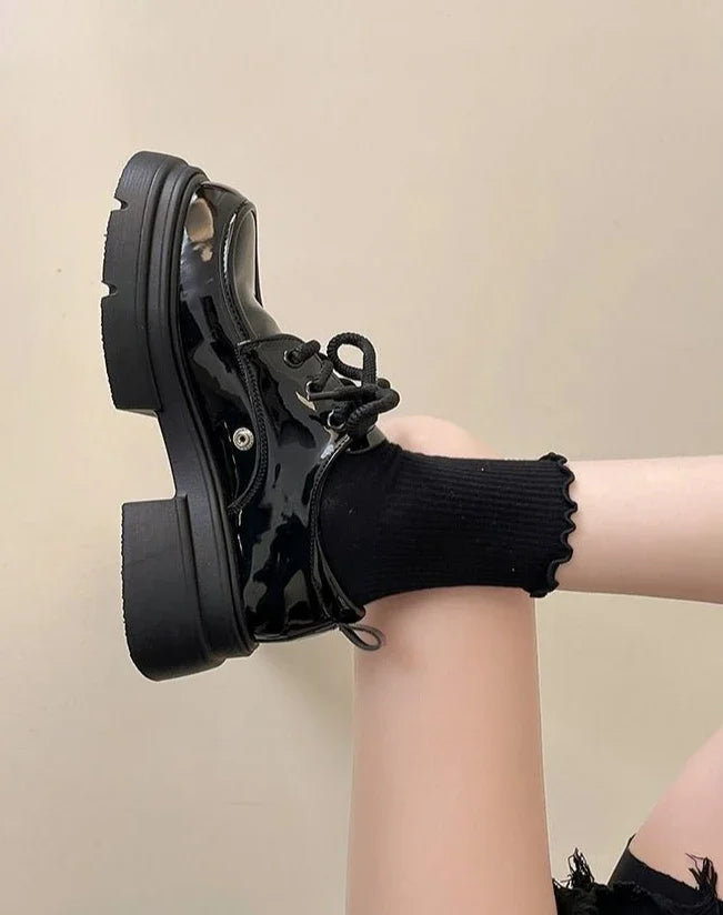 Shoes for Women Loafers Round Toe Block Heel Moccasins Woman Pumps Korean Style Chic Point With Discount Beau Today Young Casual