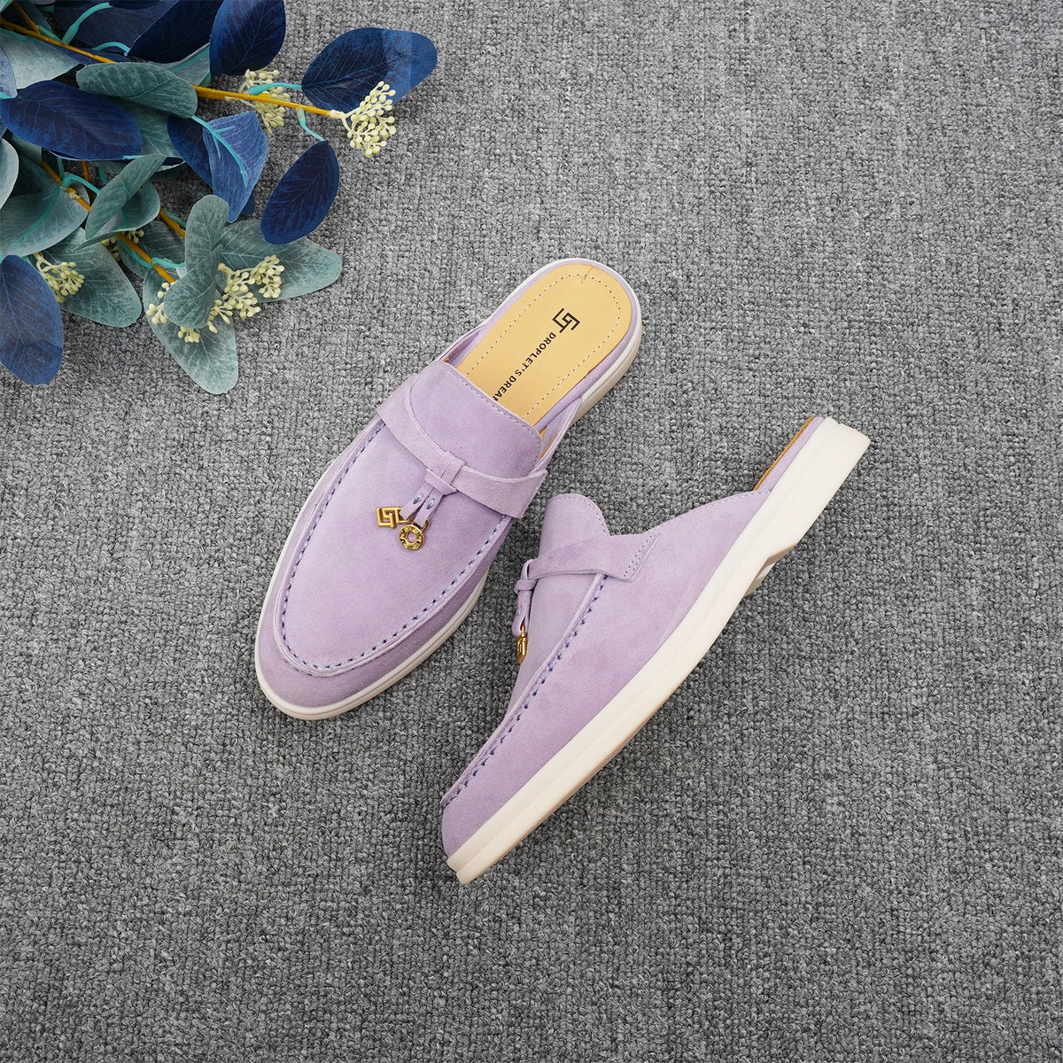 Luxury Designer Tassel Suede Leather Loafers for Women Slip On Slippers Flat Shoes Work Walking Shoes High Quality，GJ Brand 44