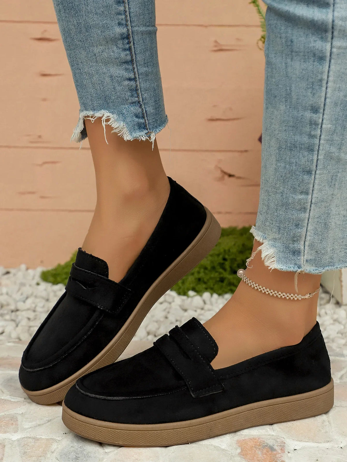 Women's Tassel Slip on Loafers Fashion Comfort Outdoor Flats Casual Shoes Daily Walking Shoes British Style Suede Sneakers 43