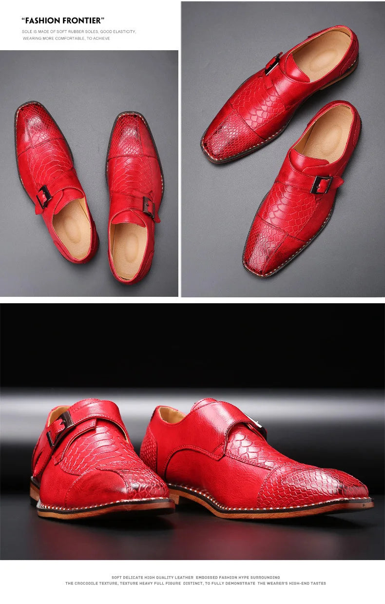 Mocassin Monk Croco Homme