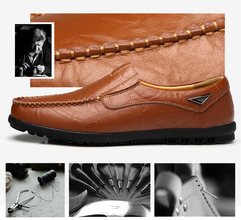 Mocassin Noir Homme Grande Taille