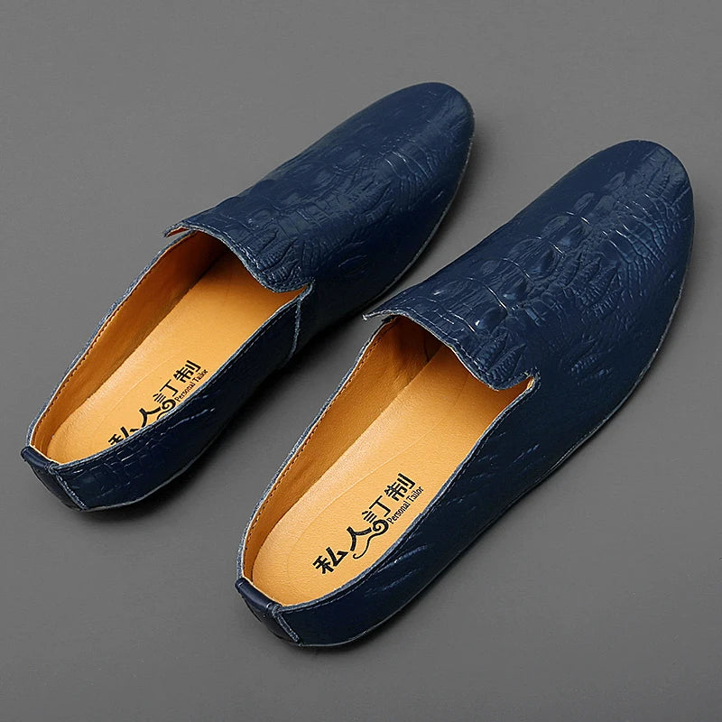 Mocassin Ouvert Croco Homme