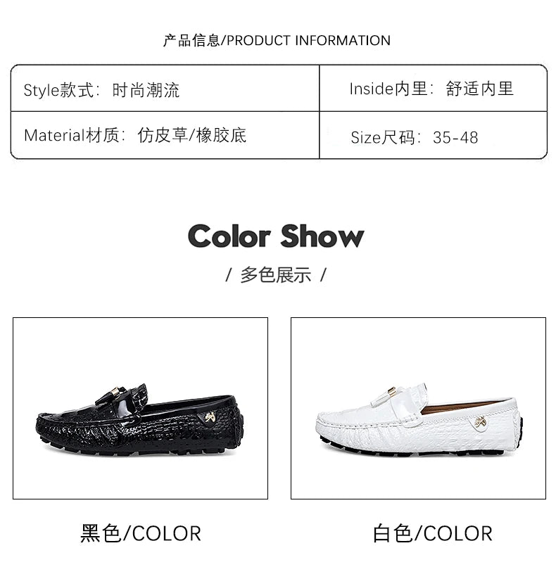 Mocassin Croco Blanc Unisexe