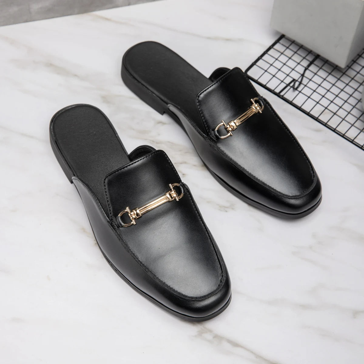 Mocassin Mule Homme Noir