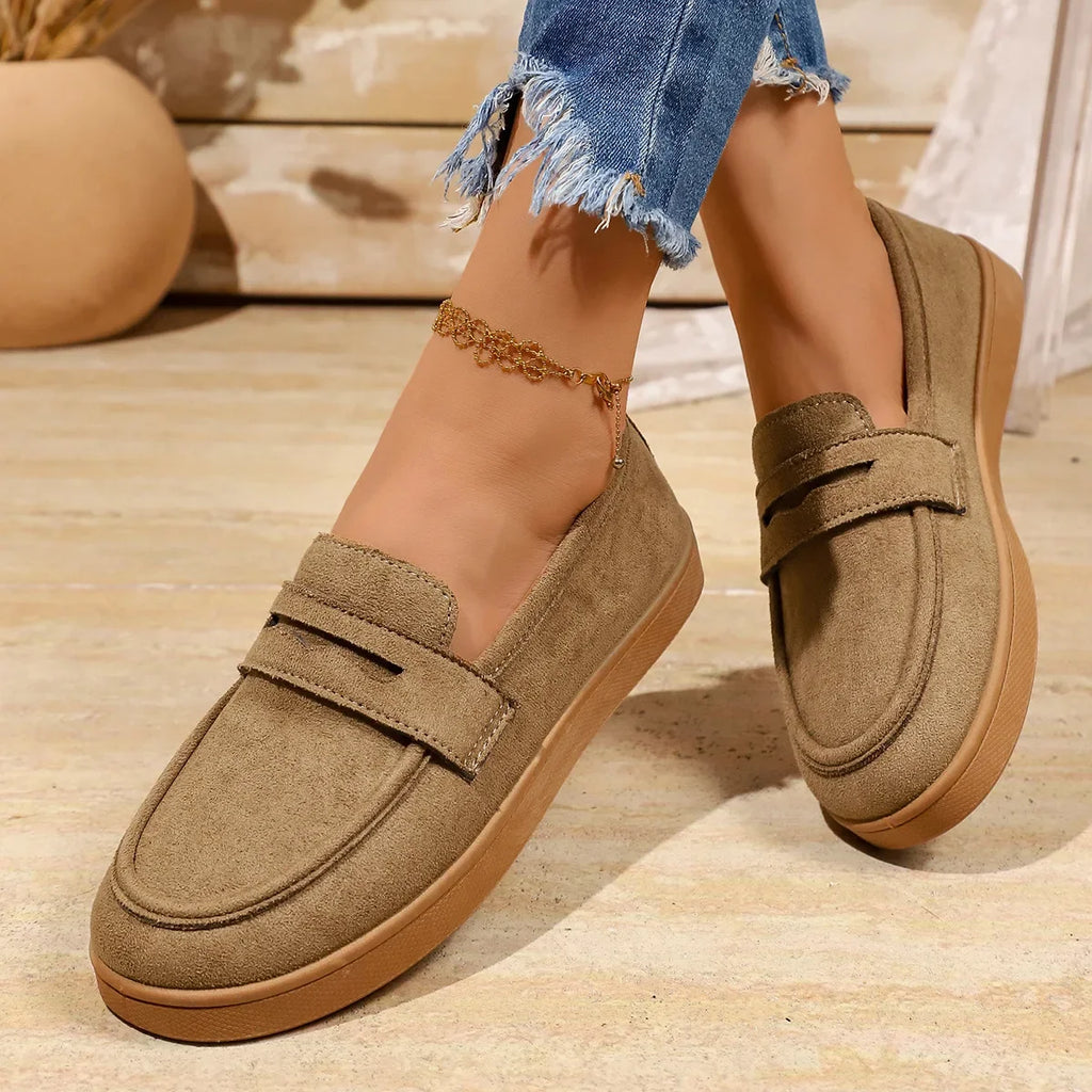 Women's Tassel Slip on Loafers Fashion Comfort Outdoor Flats Casual Shoes Daily Walking Shoes British Style Suede Sneakers 43