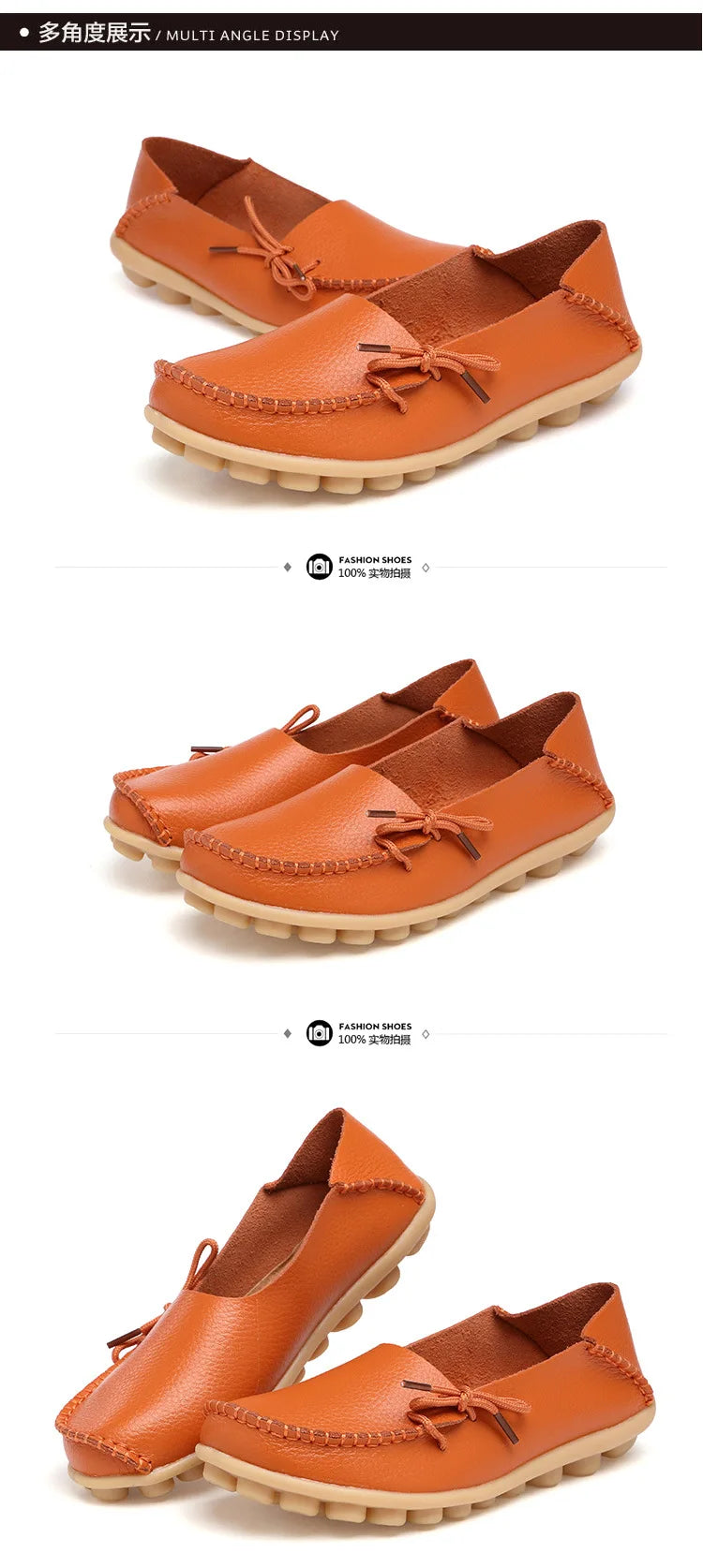 New Moccasins Women Flats 2026 Autumn Woman Loafers Genuine Leather Female Shoes Slip On Ballet Bowtie Women's Shoes Big Size