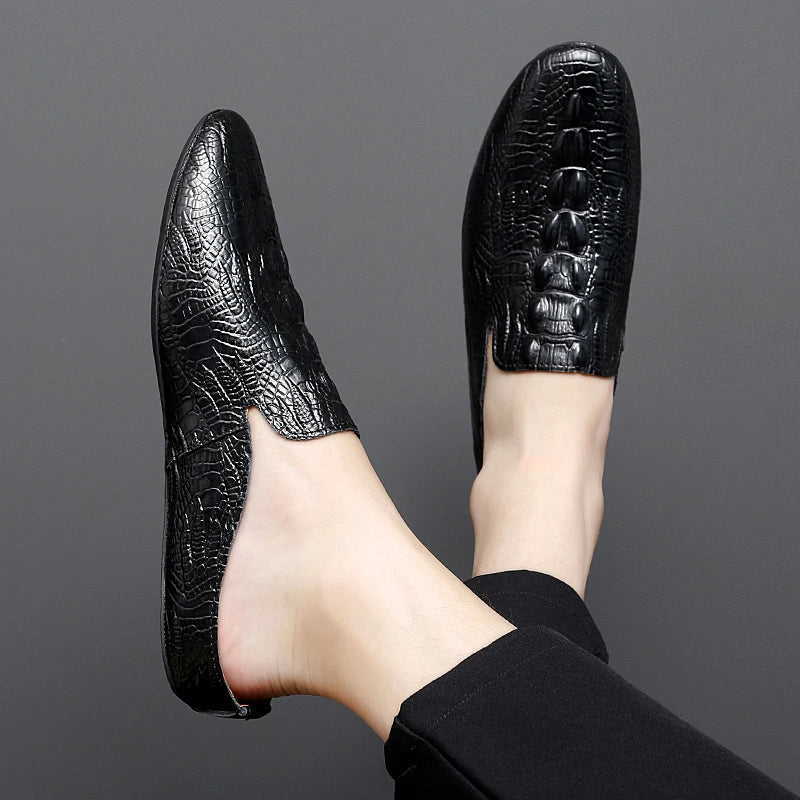 Mocassin Ouvert Croco Homme