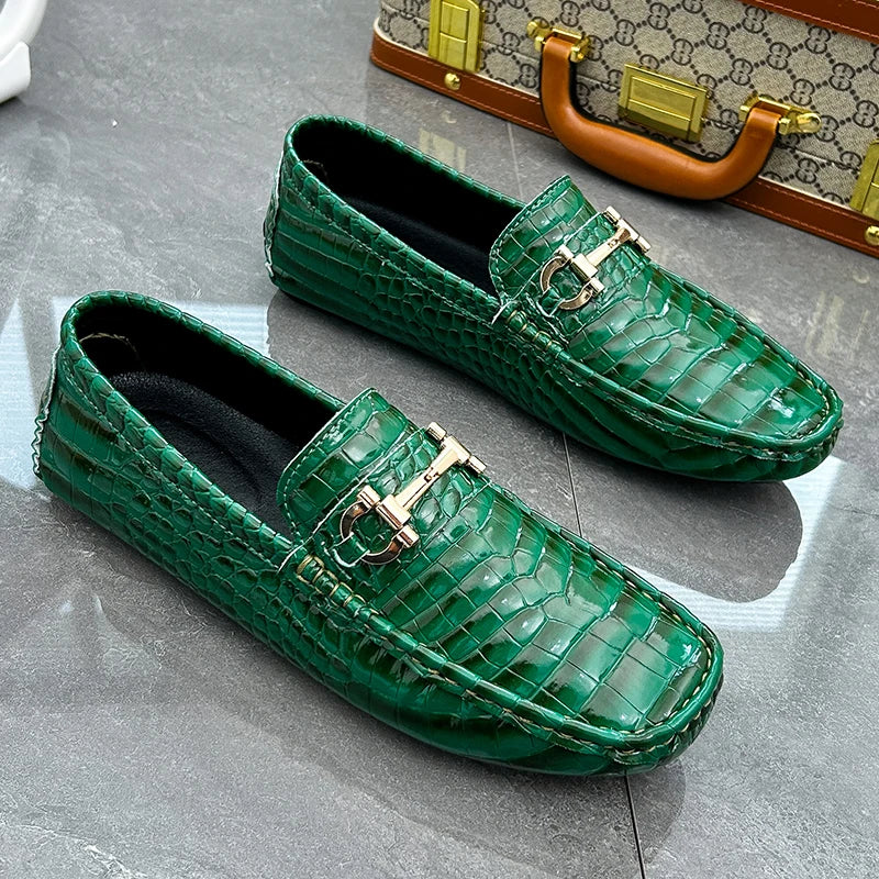 Mocassin Croco Vernis Homme