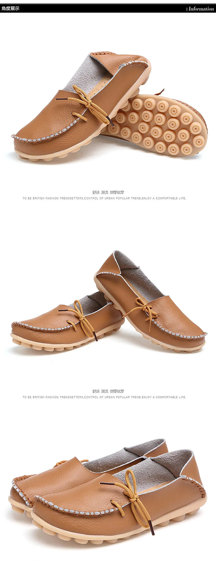New Moccasins Women Flats 2026 Autumn Woman Loafers Genuine Leather Female Shoes Slip On Ballet Bowtie Women's Shoes Big Size