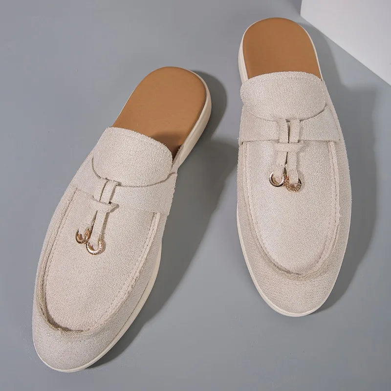 2025 New Casual Flat Bottom Lock Tassel Loafers Fashion Women Single Shoes Brand Metal Buckle Slipper Comfortable Slip on Shoes