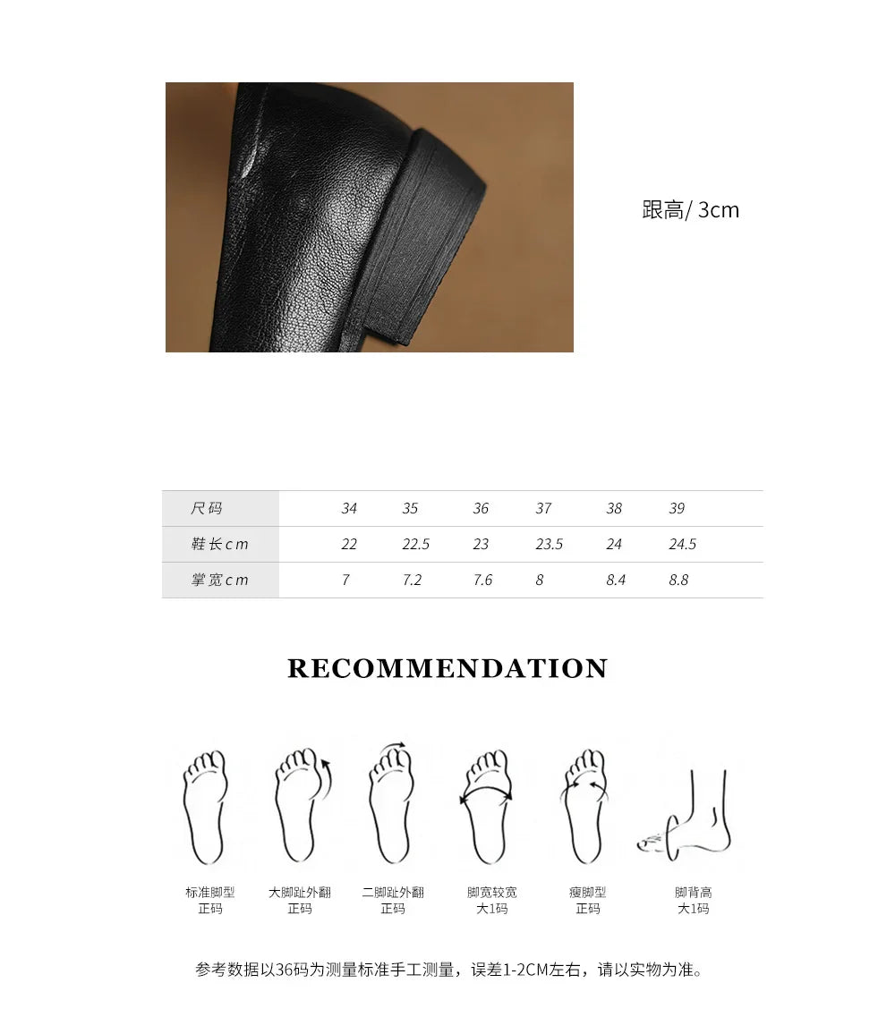 2025 spring autumn women pumps natural leather 22-25cm soft sheepskin+cowhide+pigskin pointed toe thick heel loafers women shoes