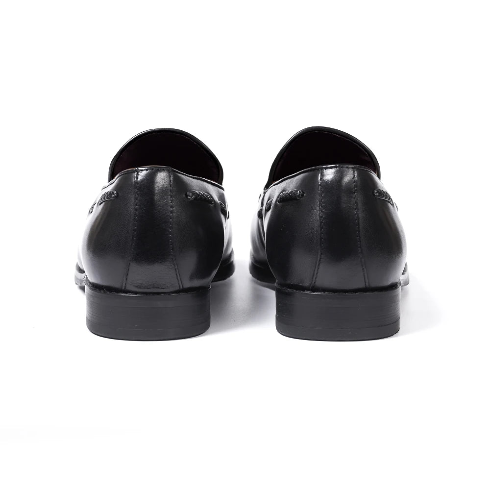 Classic Men's Genuine Leather Tassel Loafers Handmade Slip-On Casual Shoes Comfortable for Office Wedding Dressing Daily Wear