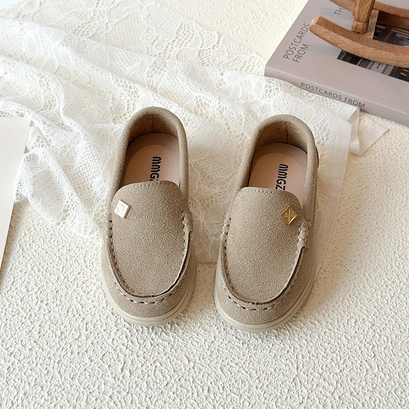 Spring Boy's Loafers Sewing Slip-on Handsome Daily Kid's Flat Shoe Solid Colors Anti-slip Fashion Comfy Children Shoes 7-12Y