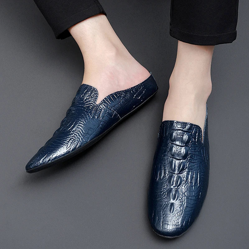 Mocassin Ouvert Croco Homme