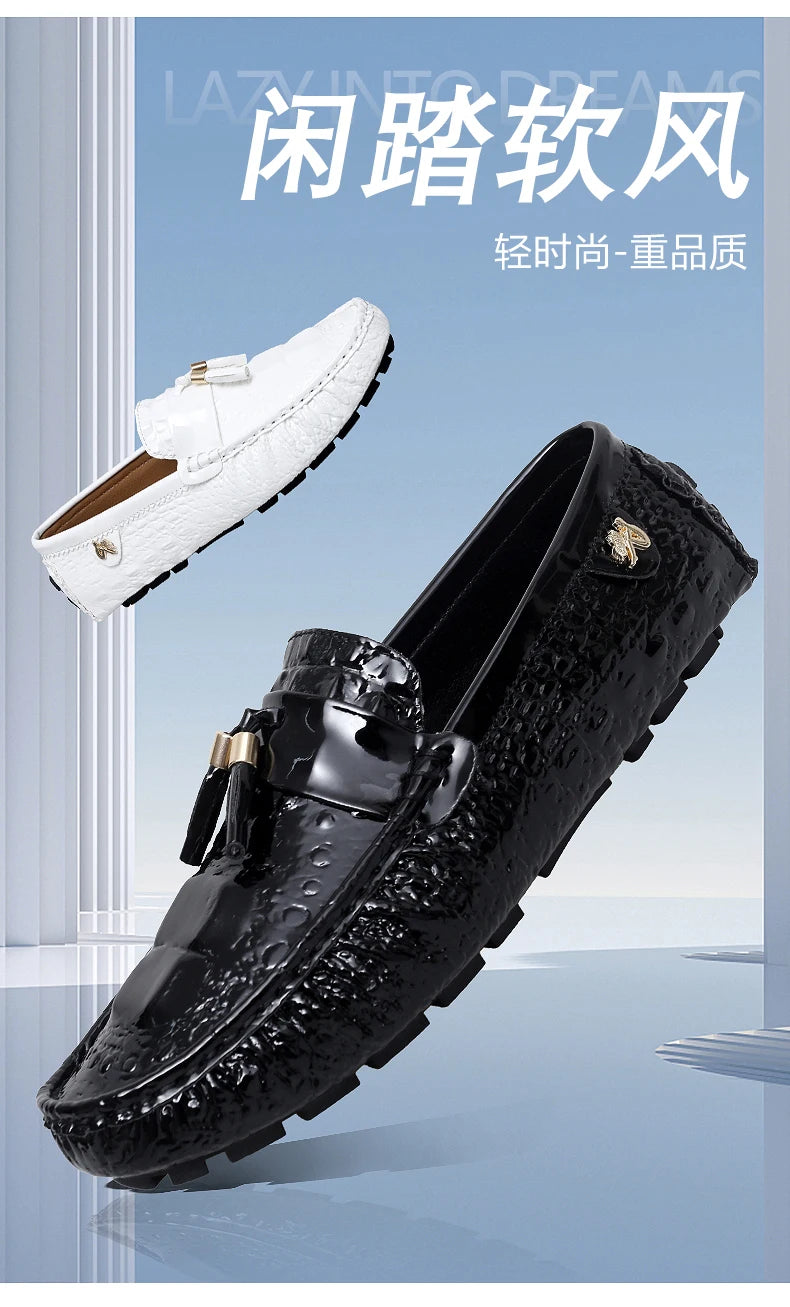 Mocassin Croco Blanc Unisexe