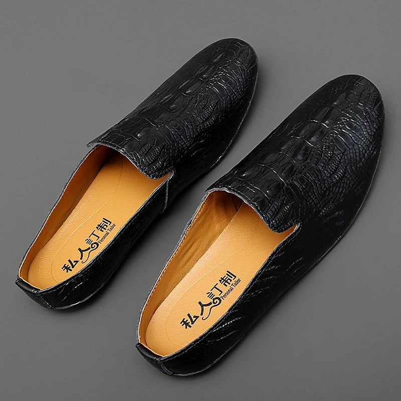Mocassin Ouvert Croco Homme