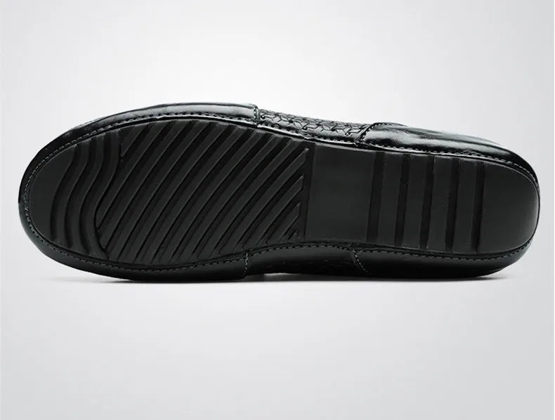 Mocassin Perforé Homme Bleu