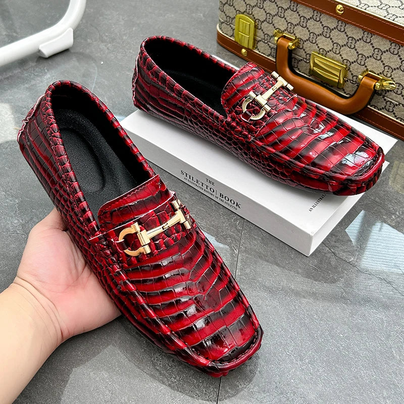 Mocassin Croco Vernis Homme