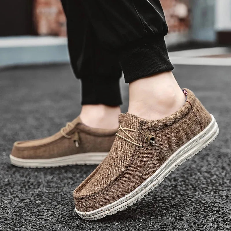 Mocassin Toile Homme Grande Taille