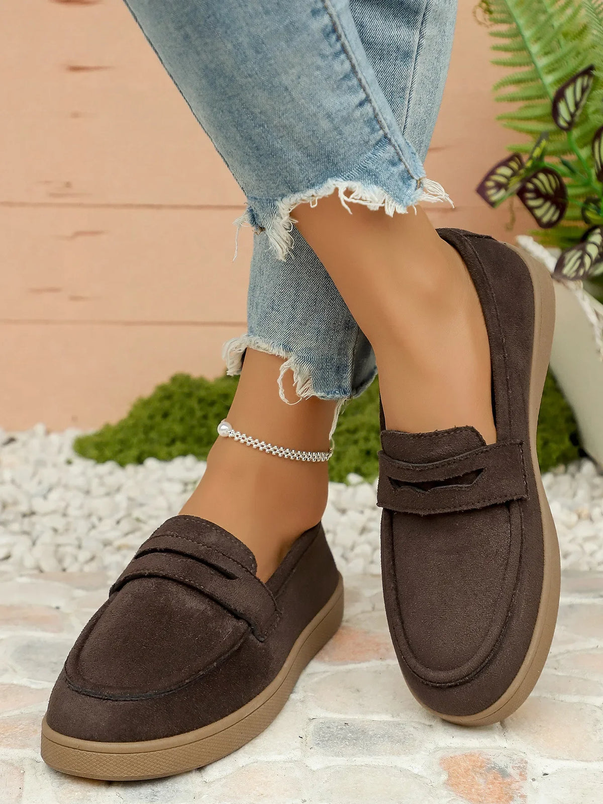 Women's Tassel Slip on Loafers Fashion Comfort Outdoor Flats Casual Shoes Daily Walking Shoes British Style Suede Sneakers 43