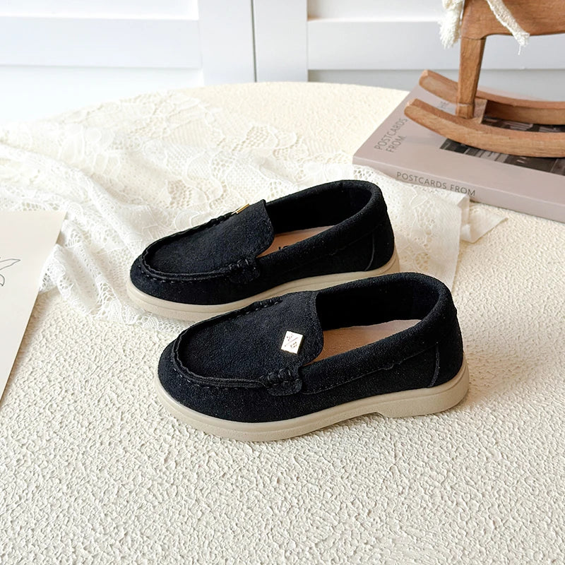 Spring Boy's Loafers Sewing Slip-on Handsome Daily Kid's Flat Shoe Solid Colors Anti-slip Fashion Comfy Children Shoes 7-12Y