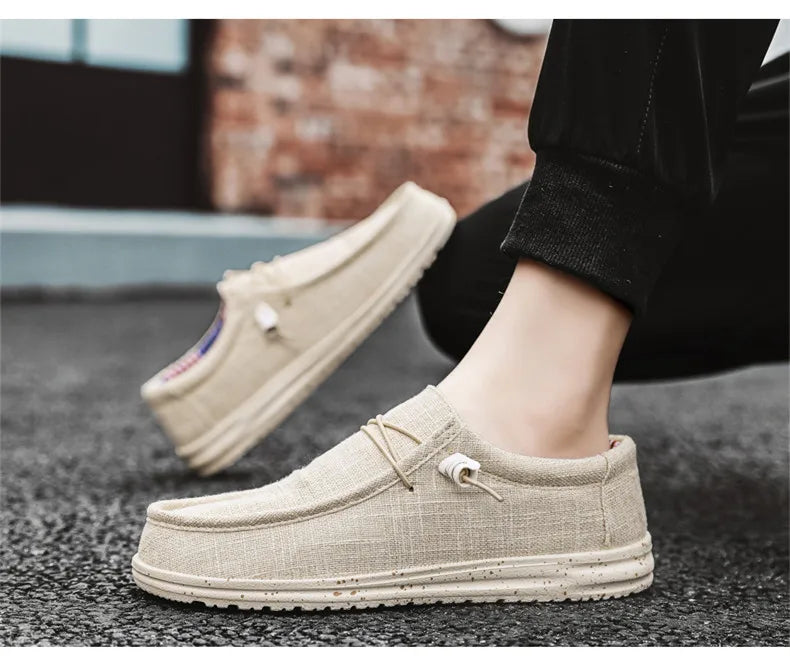 Mocassin Toile Homme Grande Taille