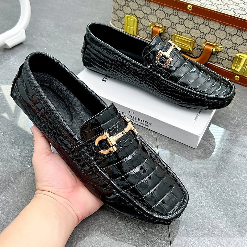 Mocassin Croco Vernis Homme