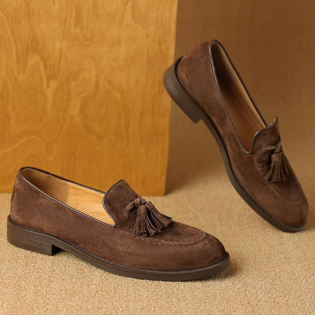Women's natural suede leather fringe slip-on flats loafers leisure soft comfortable casual female moccasins shoes for woman sale