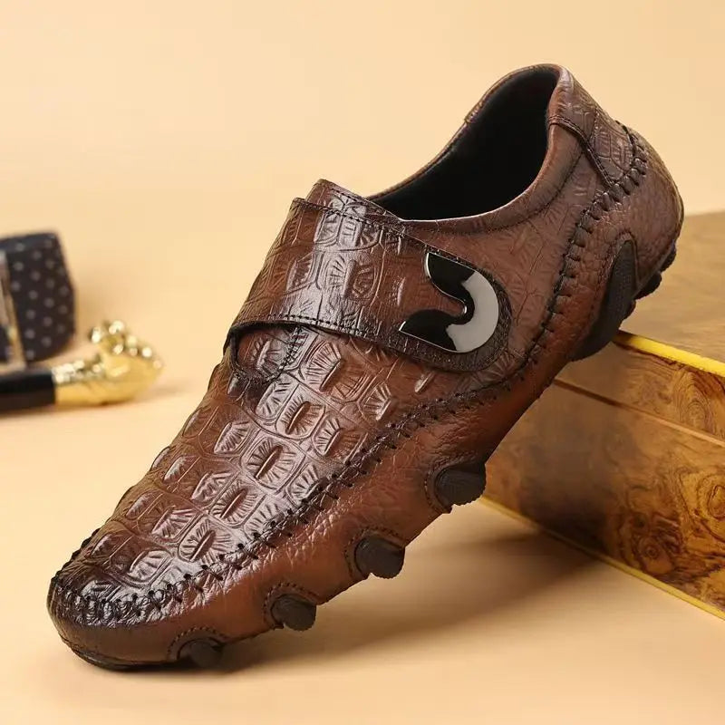 Mocassin Croco Homme Bout Rond