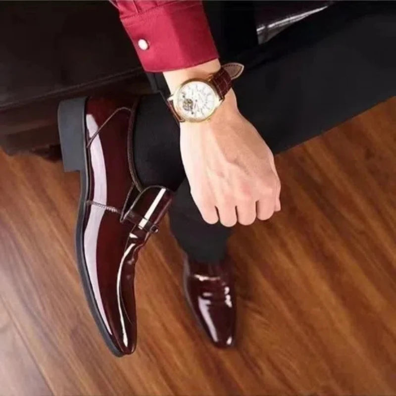 Mocassin Bordeaux Homme Vernis