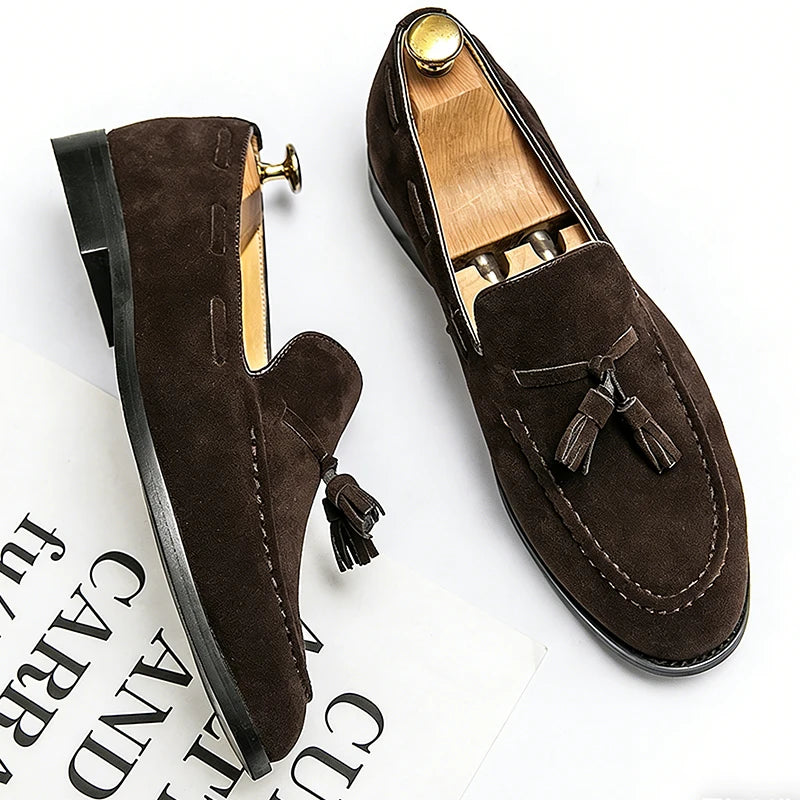 Men Casual Shoes Classic Flat Loafers Male Tassel Casual Business Leather Shoes Man Social Party Formal Loafers Male