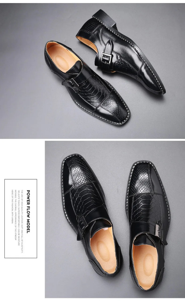 Mocassin Monk Croco Homme