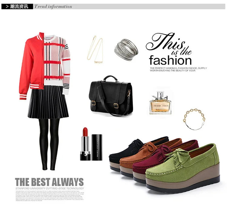 2025 Spring Platform Leather Flats Slip on Sneakers Designer Tassel Fringe Loafer Moccasins Fashon Green Suede Shoes of Women