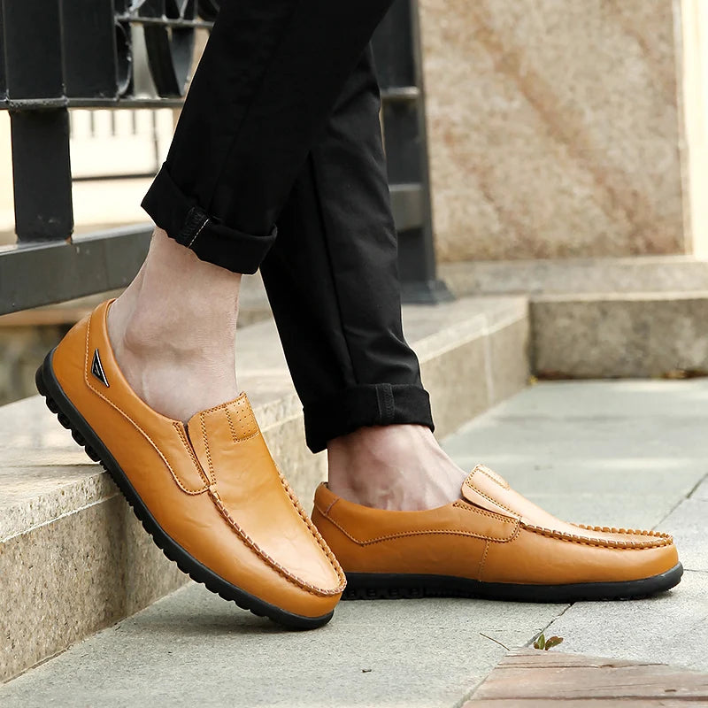 Mocassin Noir Homme Grande Taille