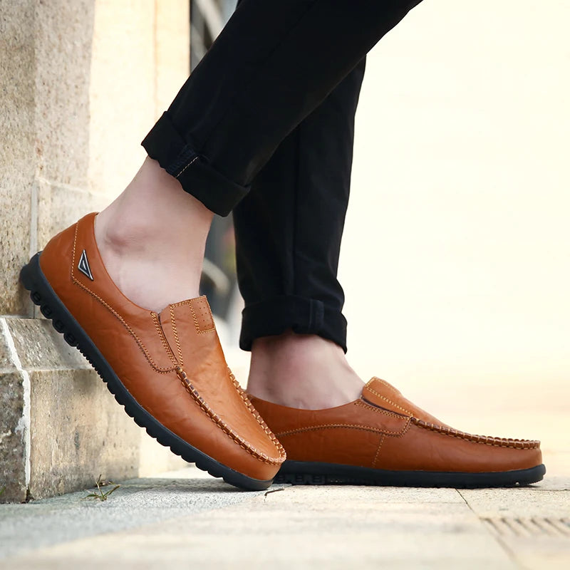 Mocassin Noir Homme Grande Taille