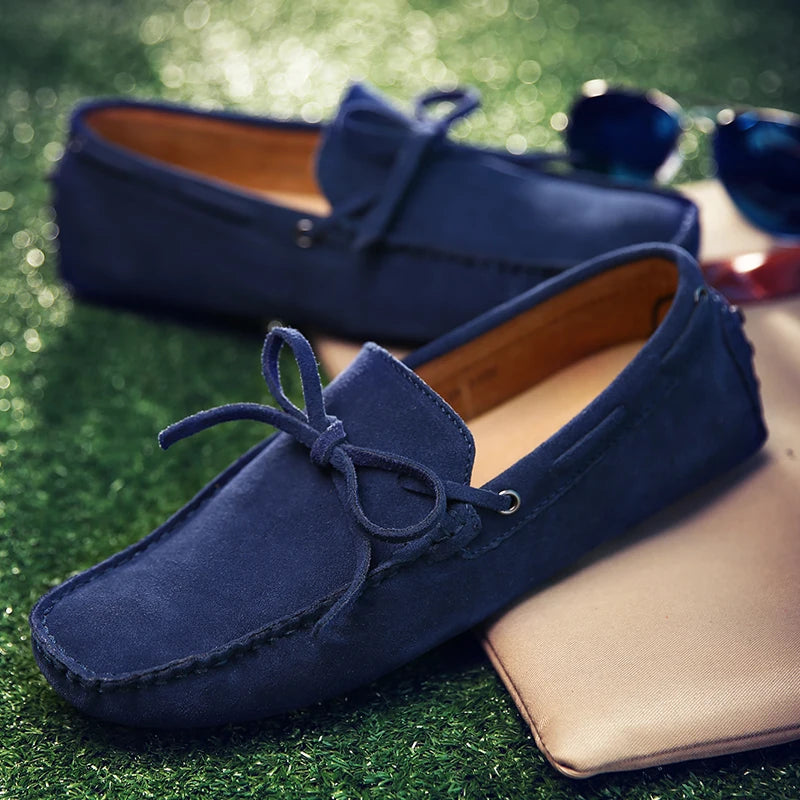 Suede Shoes Men Size 38-49 Luxury Men Loafers Soft Moccasins Man High Quality Shoes Casual Genuine Leather Driving Flats Penny