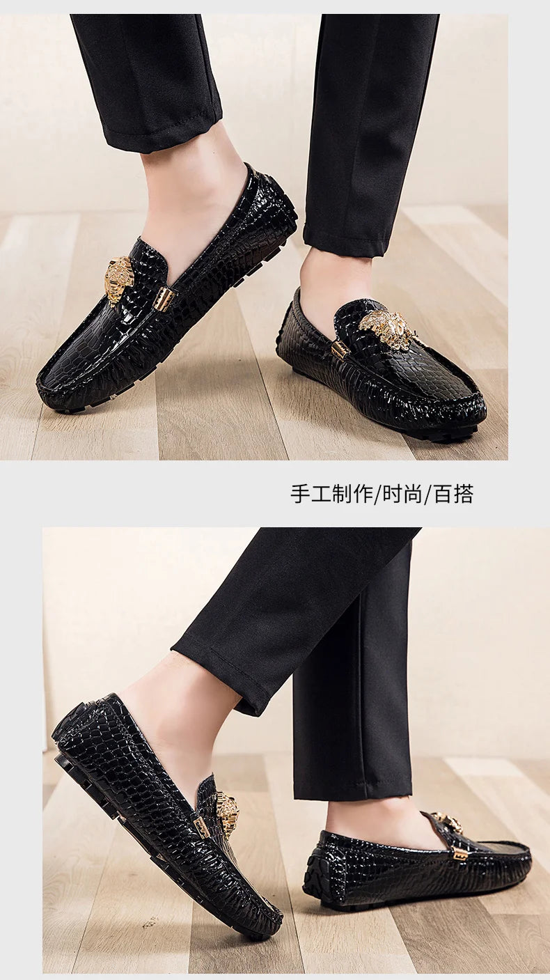 Mocassin Croco Rouge Homme