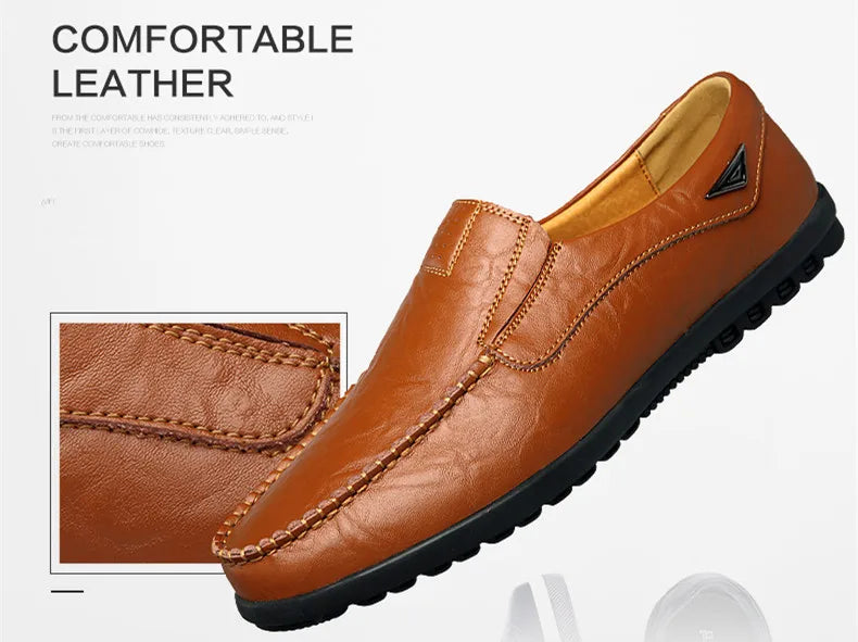 Mocassin Noir Homme Grande Taille