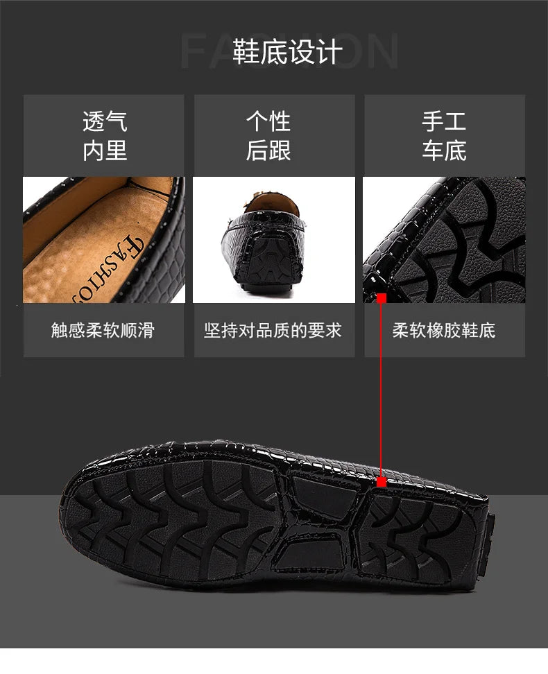 Mocassin Croco Rouge Homme