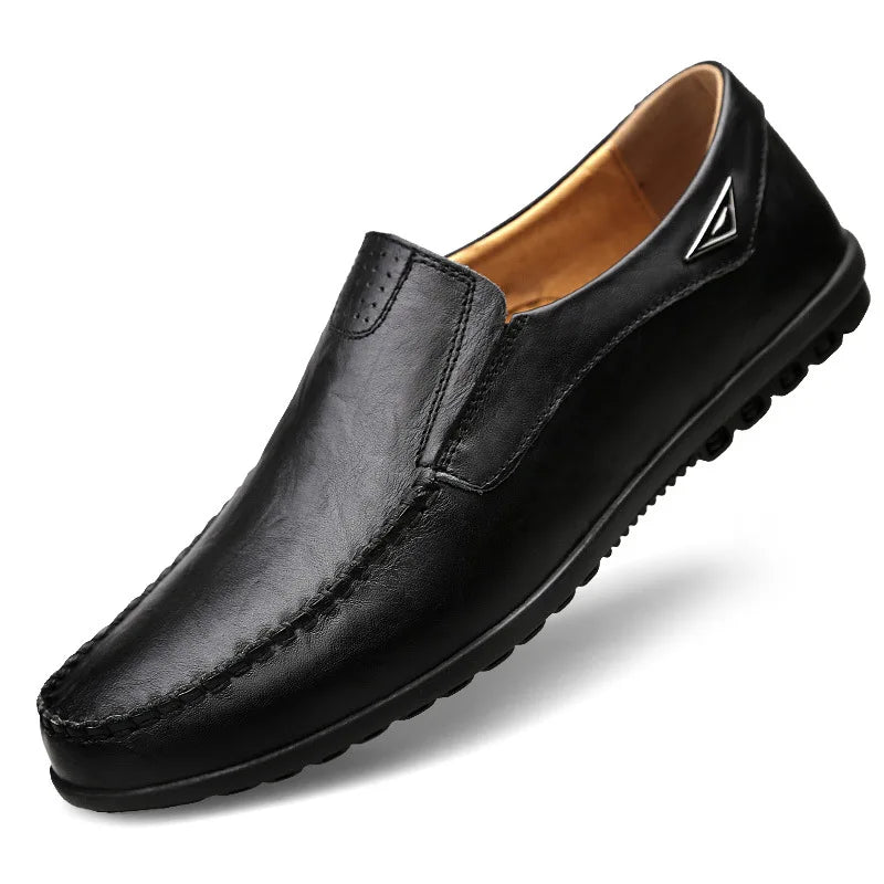 Mocassin Noir Homme Grande Taille