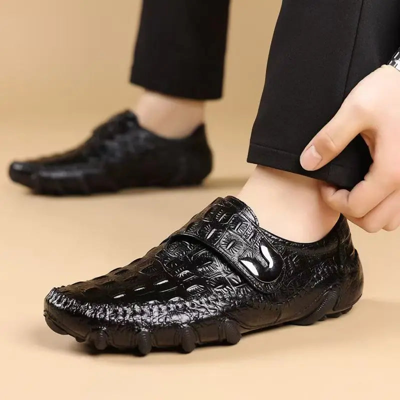 Mocassin Croco Homme Bout Rond