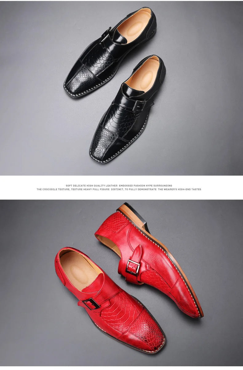 Mocassin Monk Croco Homme