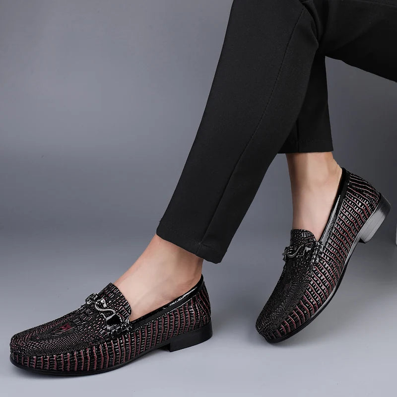 Mocassin Croco Homme Noir