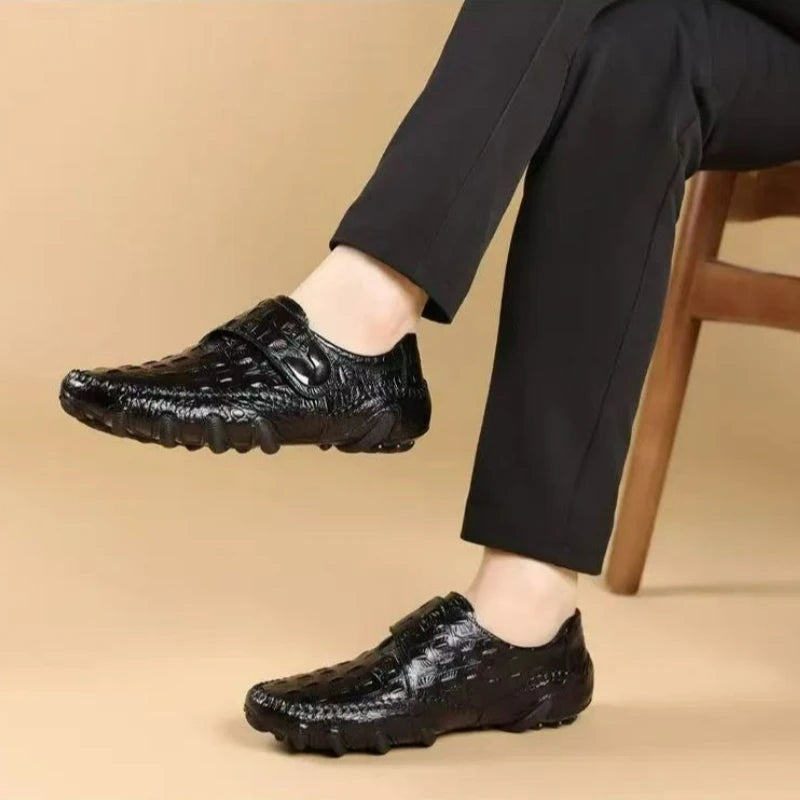 Mocassin Croco Homme Bout Rond
