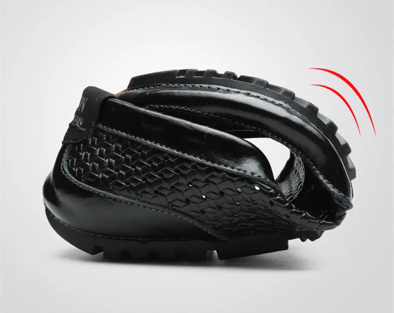 Mocassin Perforé Homme Bleu