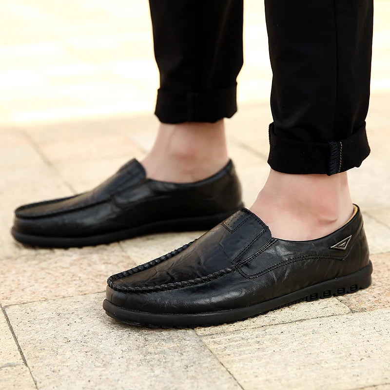 Mocassin Noir Homme Grande Taille