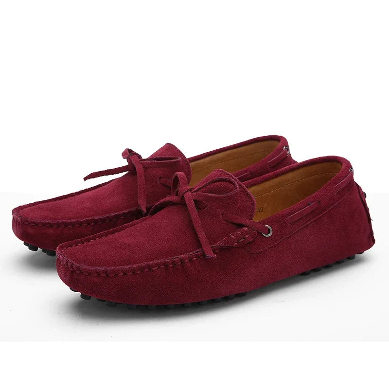 Suede Shoes Men Size 38-49 Luxury Men Loafers Soft Moccasins Man High Quality Shoes Casual Genuine Leather Driving Flats Penny