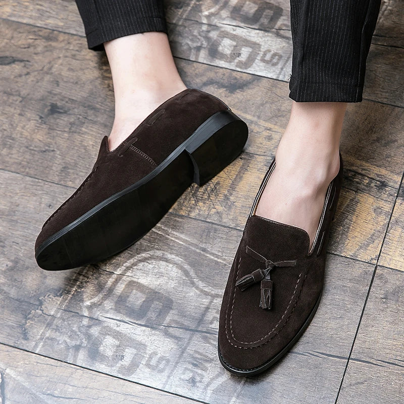 Men Casual Shoes Classic Flat Loafers Male Tassel Casual Business Leather Shoes Man Social Party Formal Loafers Male