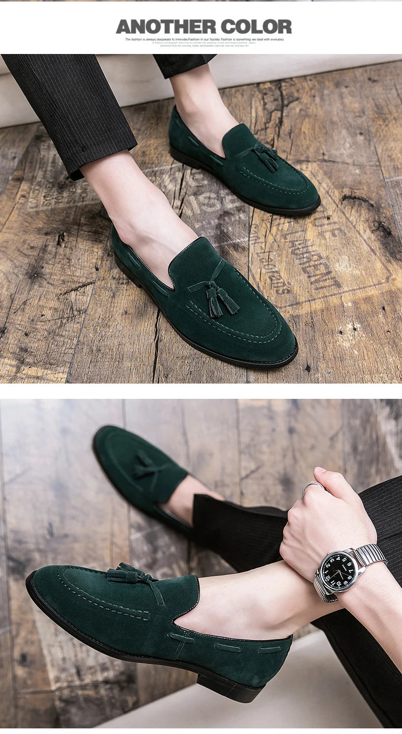 Men Casual Shoes Classic Flat Loafers Male Tassel Casual Business Leather Shoes Man Social Party Formal Loafers Male