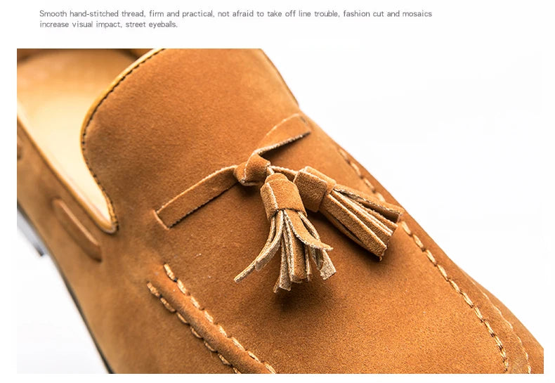 Men Casual Shoes Classic Flat Loafers Male Tassel Casual Business Leather Shoes Man Social Party Formal Loafers Male